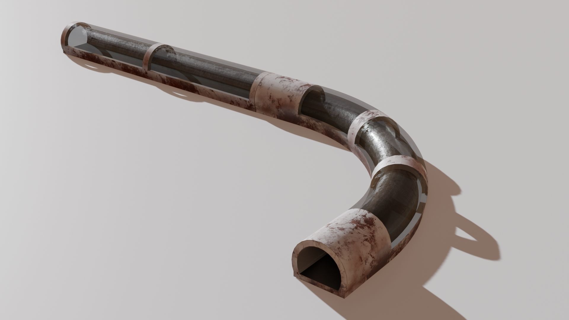 Sci-fi tunnel Low-poly 3D model_2