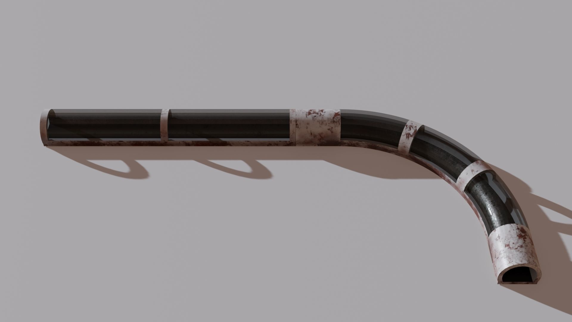 Sci-fi tunnel Low-poly 3D model_5