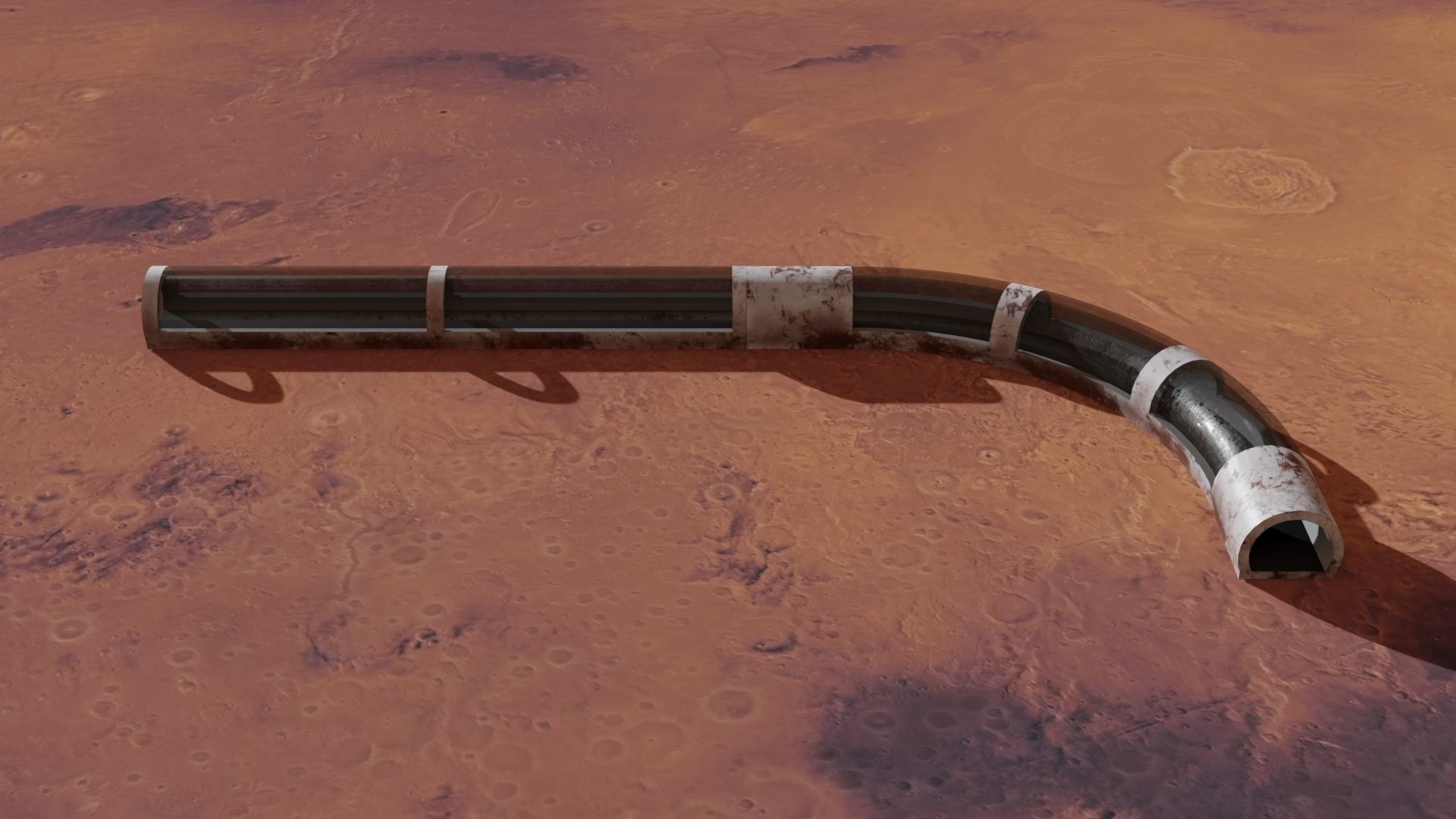 Sci-fi tunnel Low-poly 3D model_14