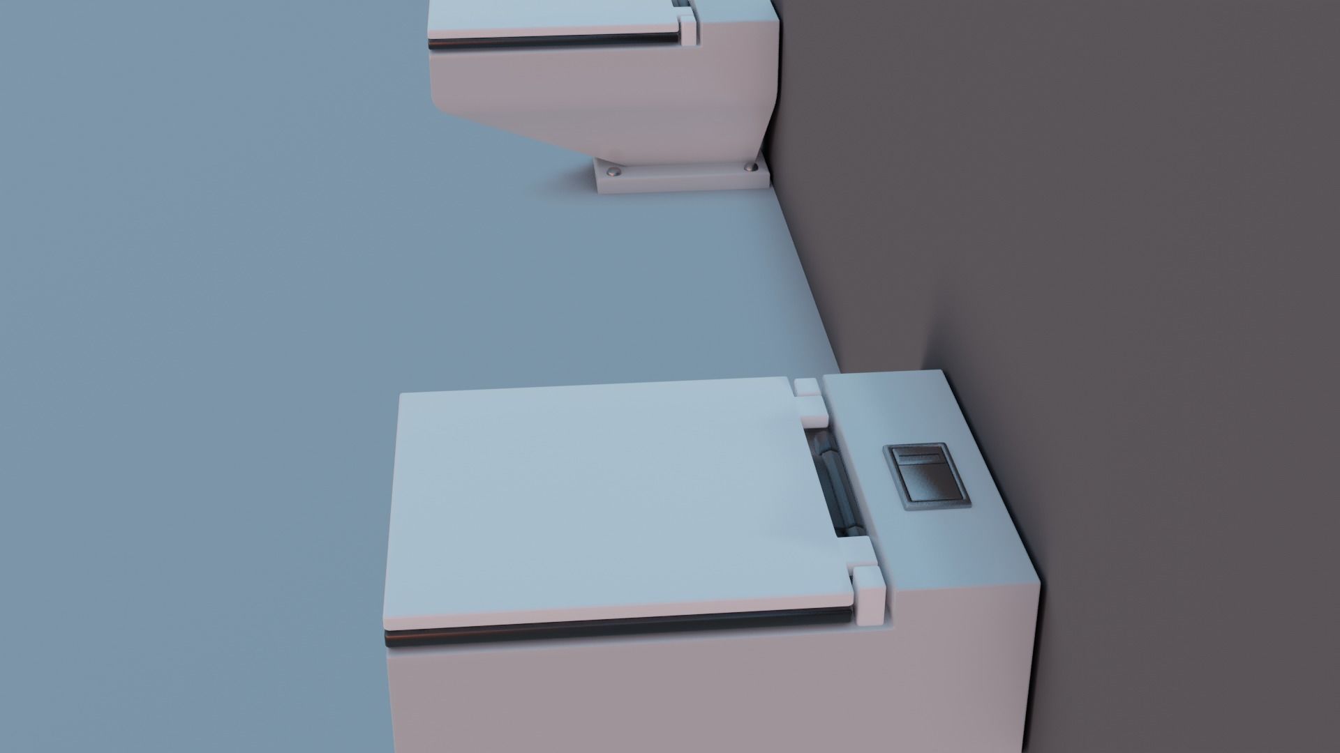 WC Toilet Pack Boxy Low-poly 3D model_9