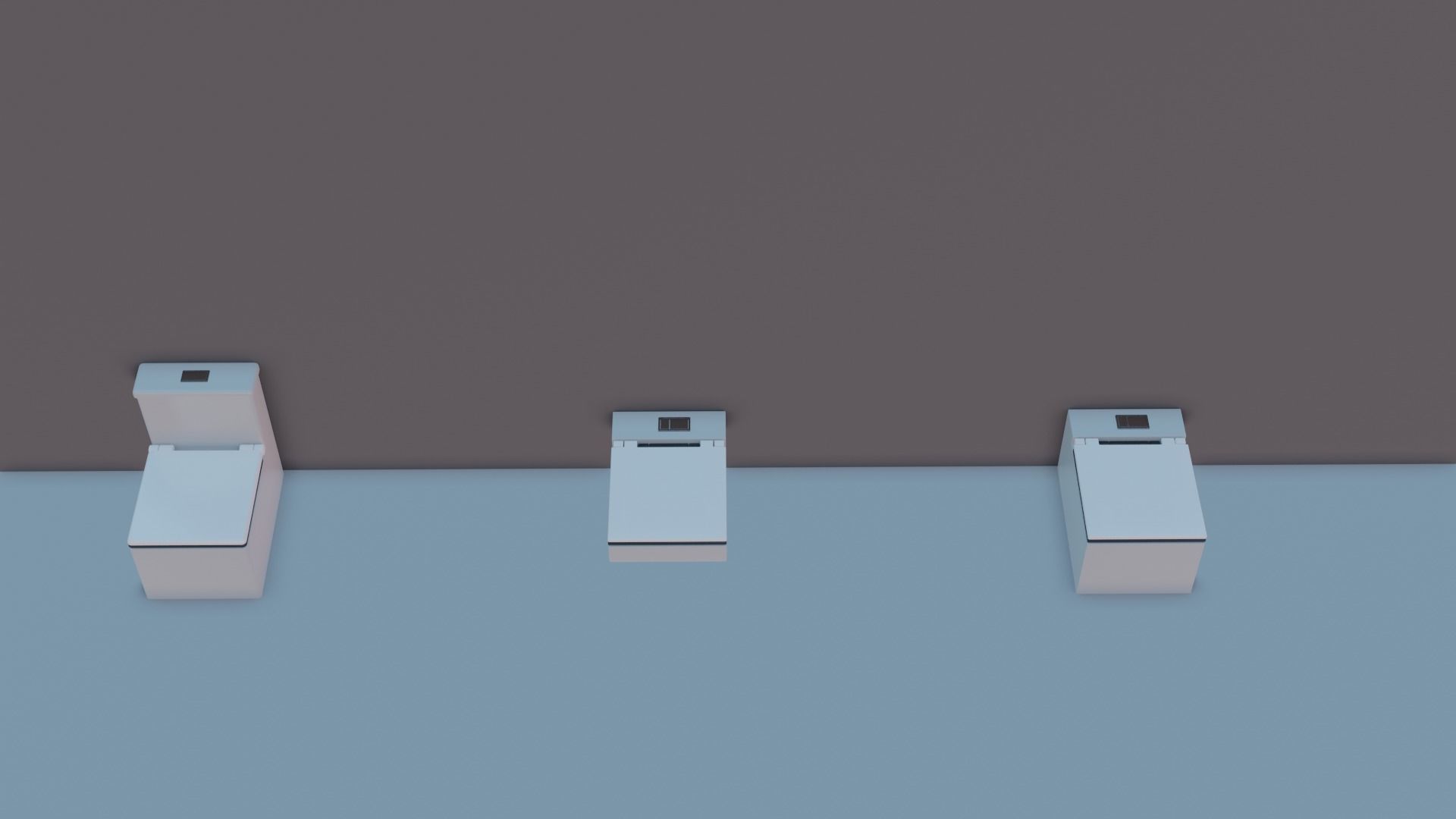 WC Toilet Pack Boxy Low-poly 3D model_6