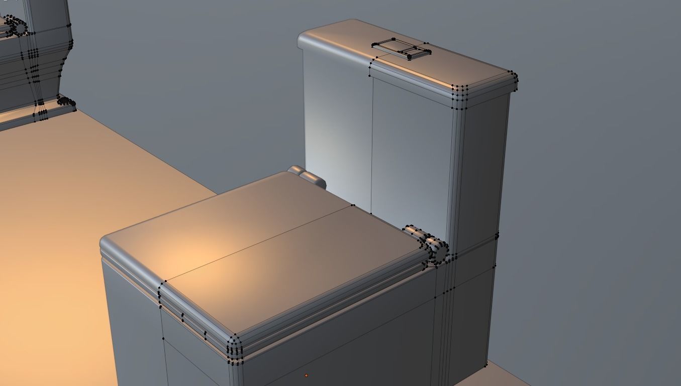 WC Toilet Pack Boxy Low-poly 3D model_27