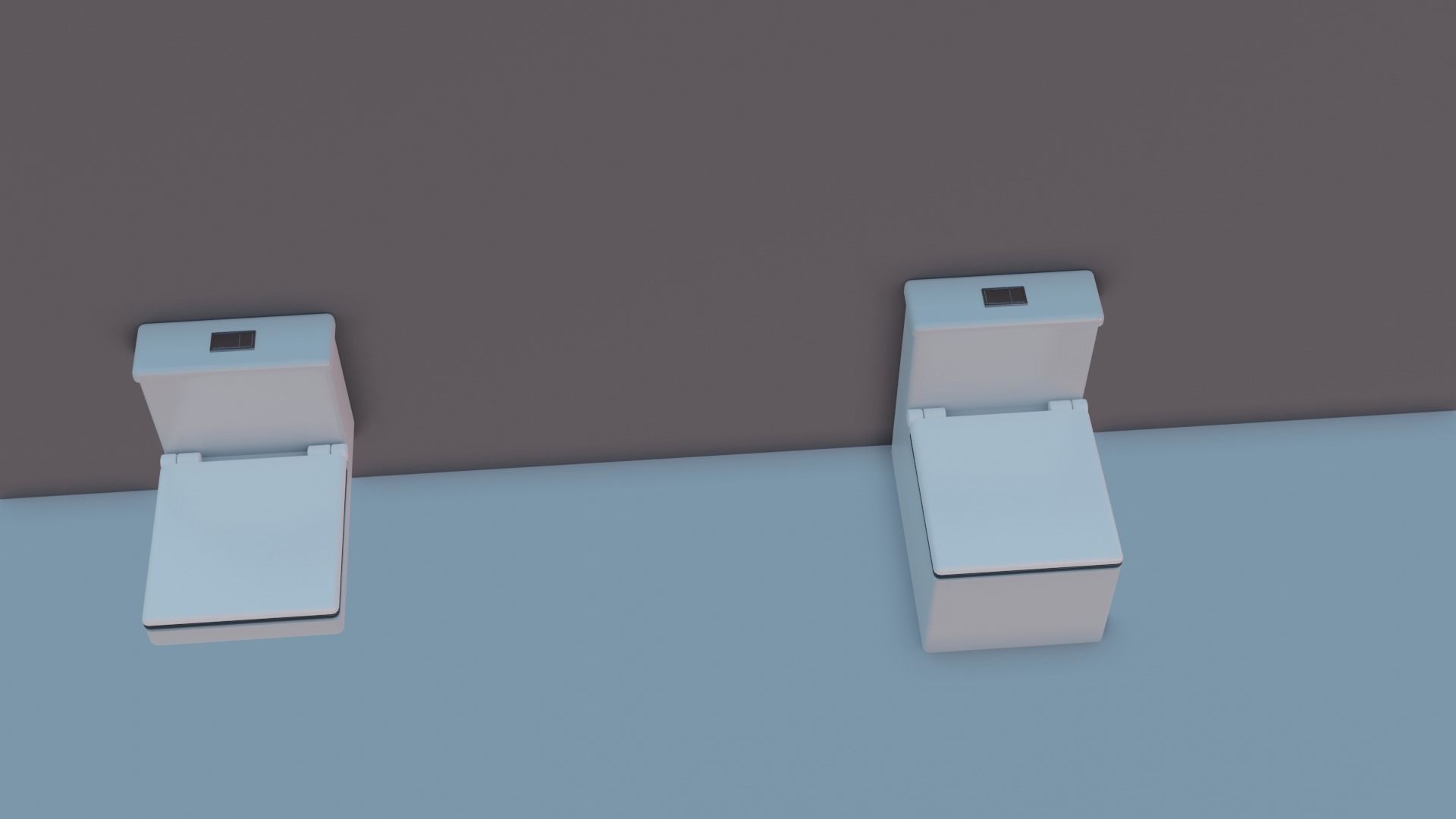 WC Toilet Pack Boxy Low-poly 3D model_10