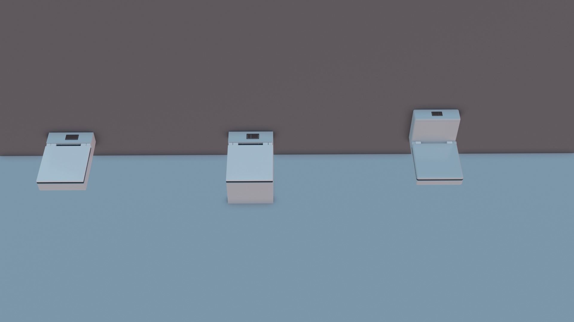 WC Toilet Pack Boxy Low-poly 3D model_7