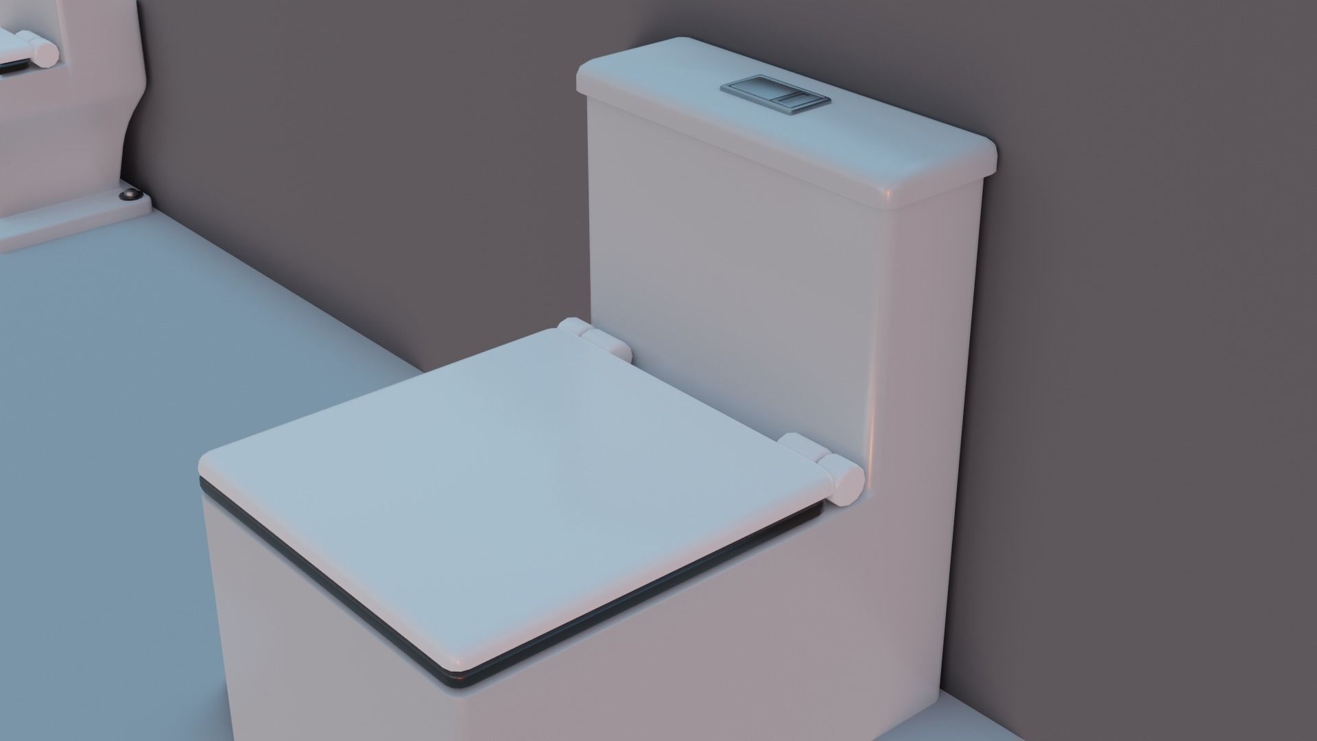 WC Toilet Pack Boxy Low-poly 3D model_5