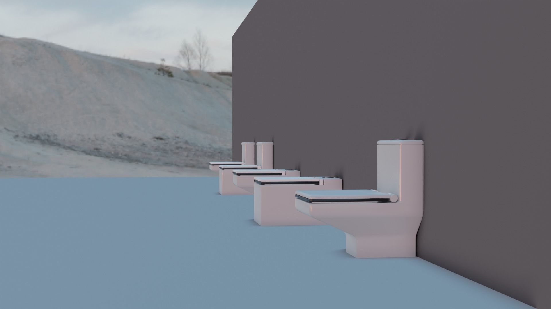 WC Toilet Pack Boxy Low-poly 3D model_11