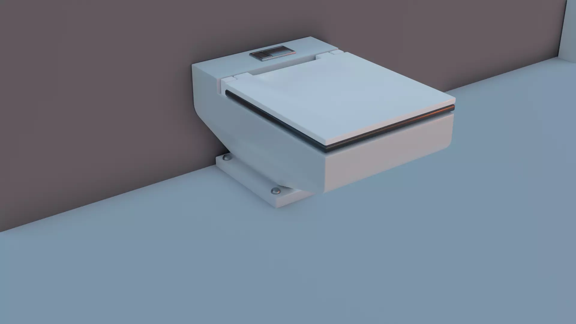 WC Toilet Pack Boxy Low-poly 3D model_0