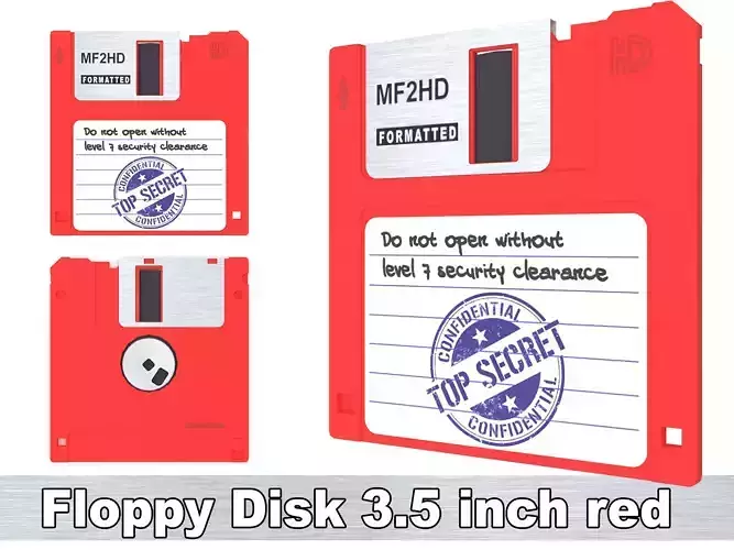 Floppy Disk 3 5 inch red