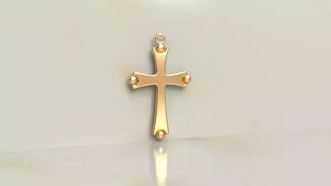 Cross Model 3 gold pendant