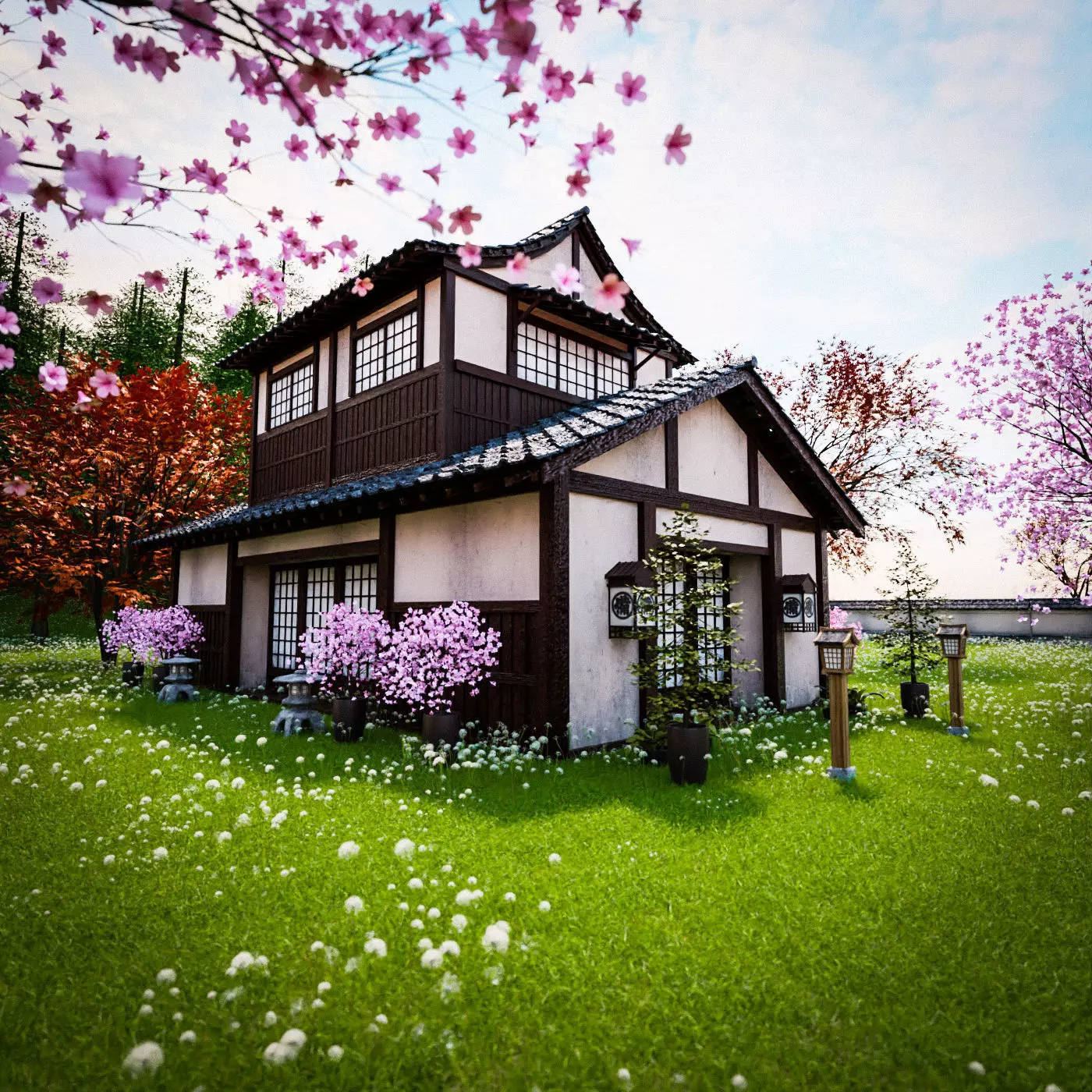 JAPAN TRADITIONAL BUILDING 005 Low-poly 3D model