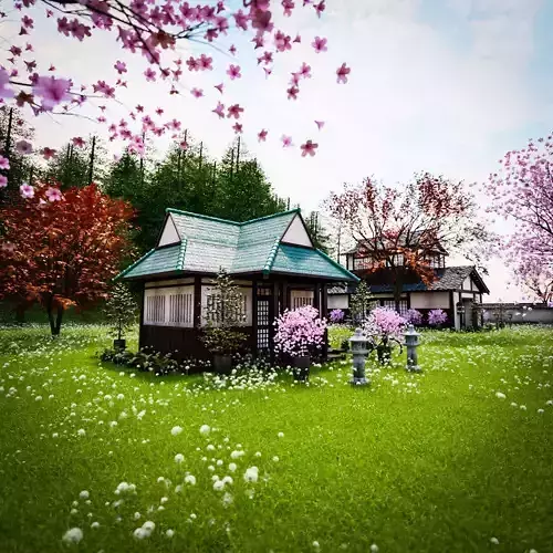 JAPAN TRADITIONAL BUILDING 006 Low-poly 3D model