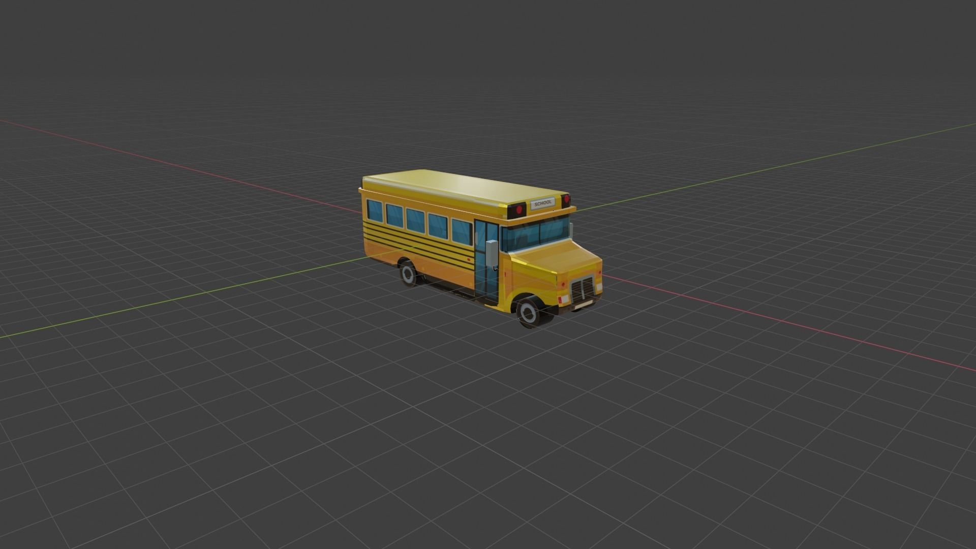 School Bus Low-poly 3D model_4