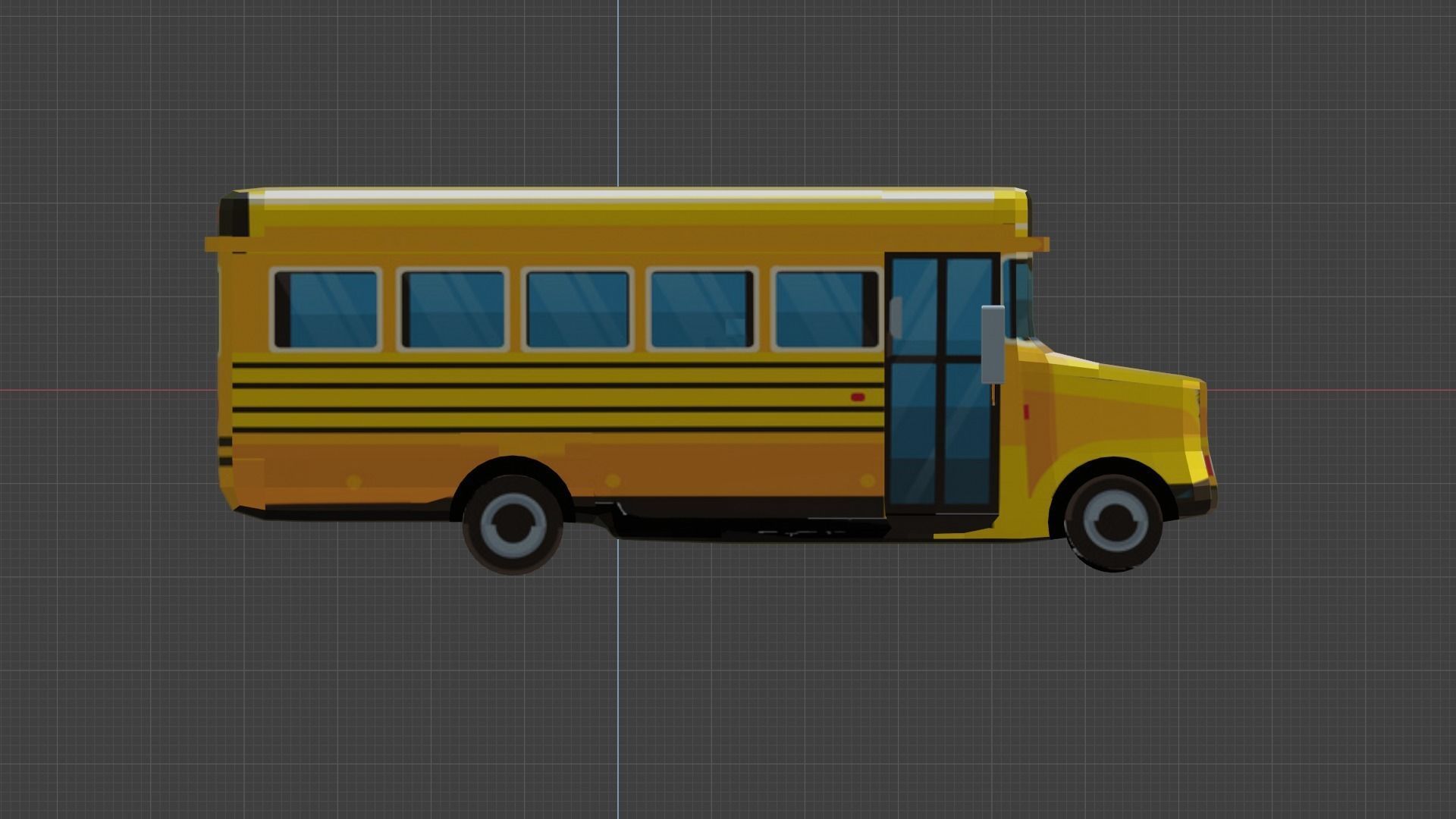 School Bus Low-poly 3D model_1
