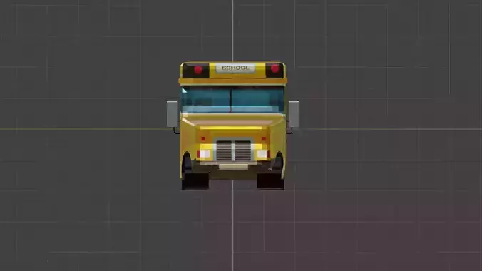 School Bus Low-poly 3D model