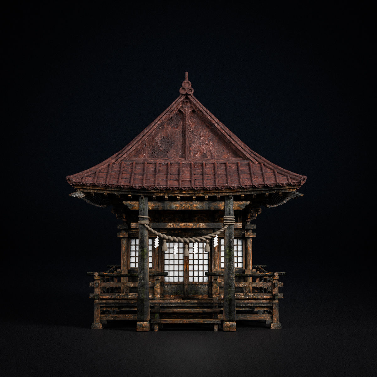 JAPANESE SHRINE Low-poly 3D model_14