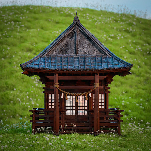 JAPANESE SHRINE Low-poly 3D model