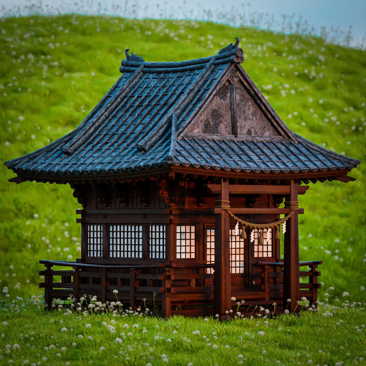 JAPANESE SHRINE Low-poly 3D model_3
