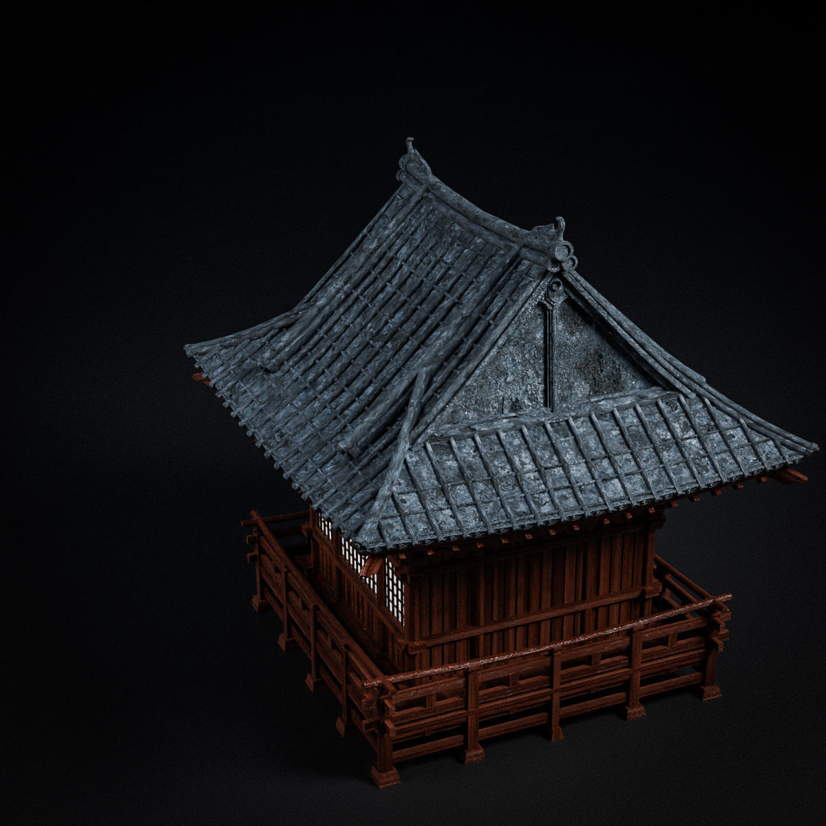 JAPANESE SHRINE Low-poly 3D model_8