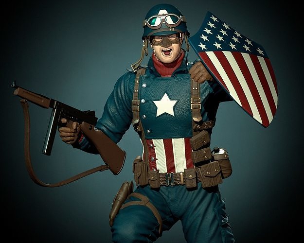 CAPTAIN AMERICA 1945 Super Soldier 3D print model