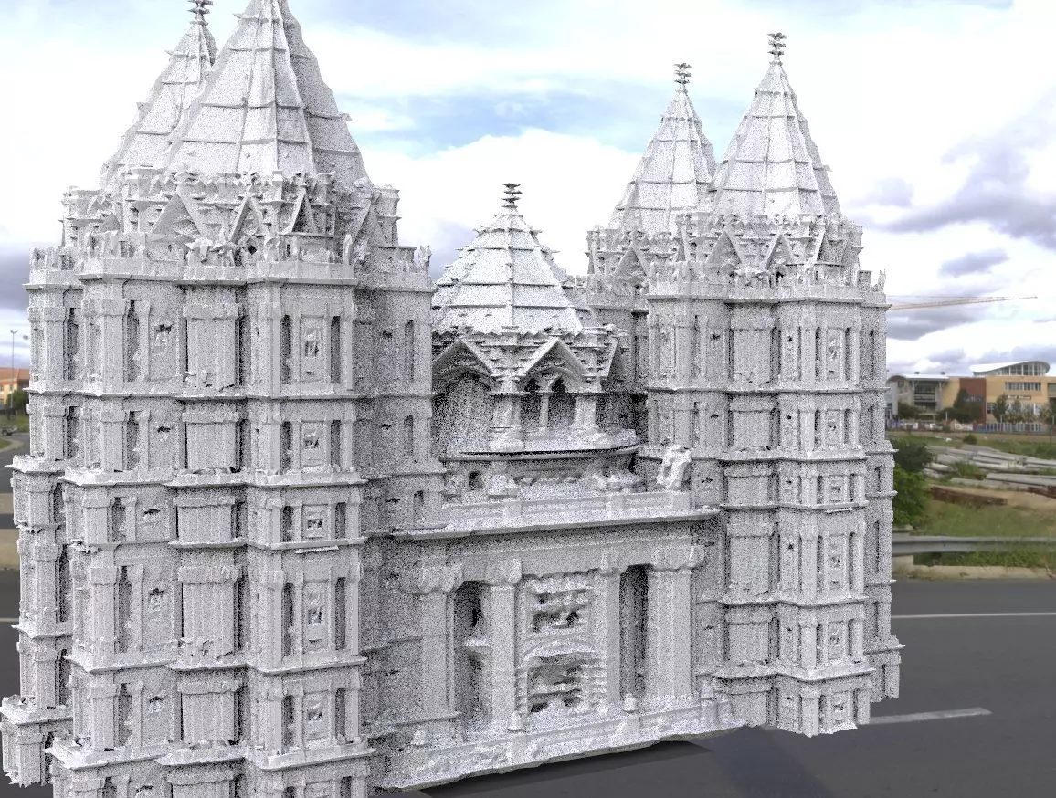 Castle Dracula Halloween castle section main 3D model_0