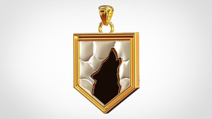 Howling Wolf Pendant  Free 3D print model