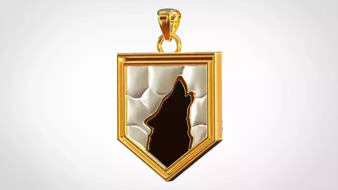 Howling Wolf Pendant  Free 3D print model