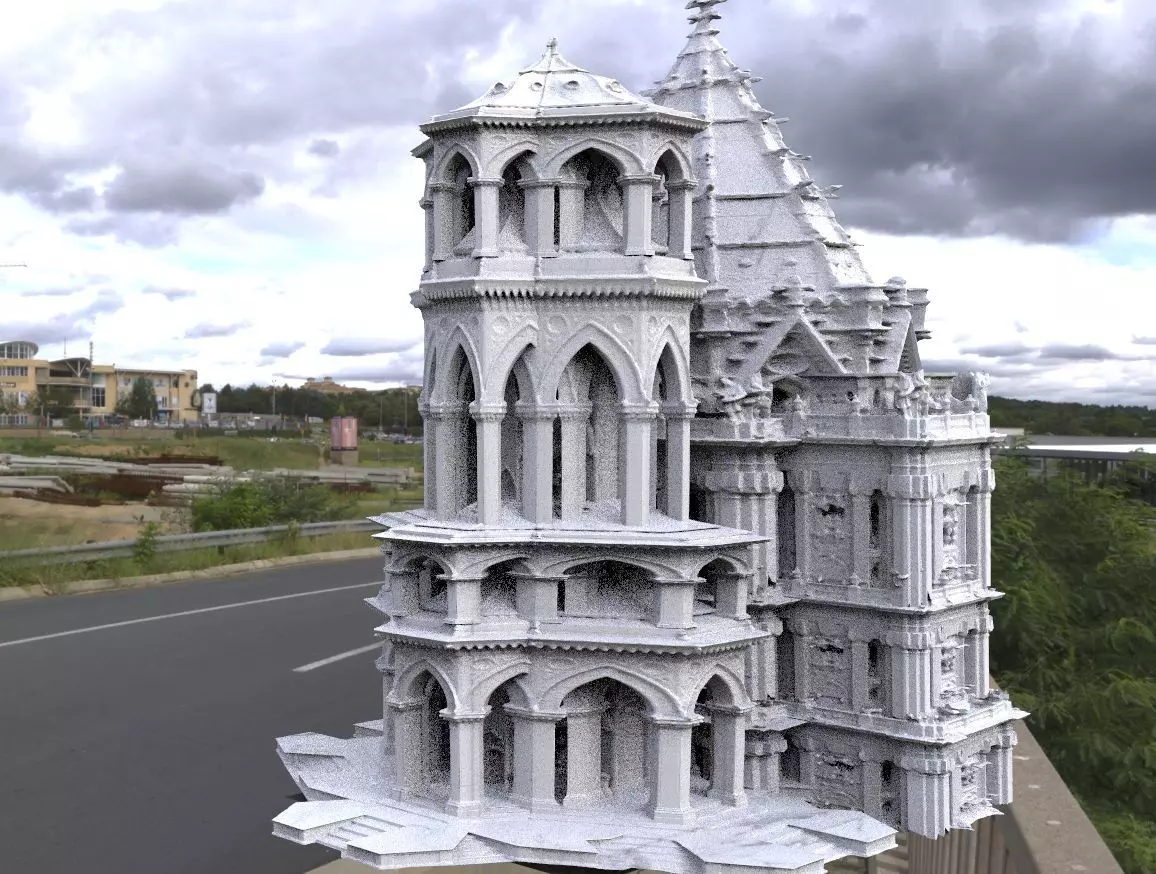 Elven buildings lothlorian 3D 3D model_0