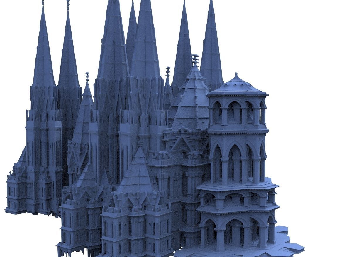 Elven city lothlorian forest castle 3D 3D model_2