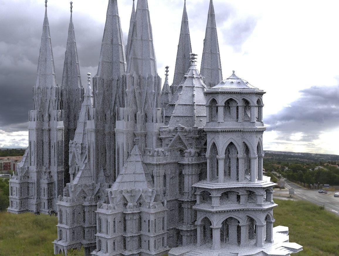 Elven city lothlorian forest castle 3D 3D model_1