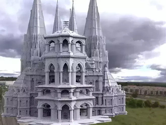 Elven city lothlorian forest castle 3D