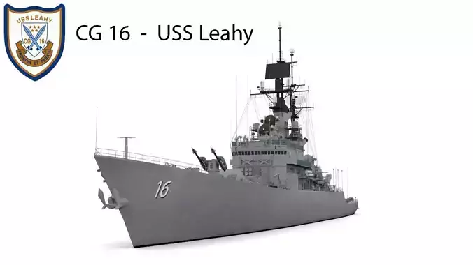 CG 16  -  USS Leahy Low-poly 3D model