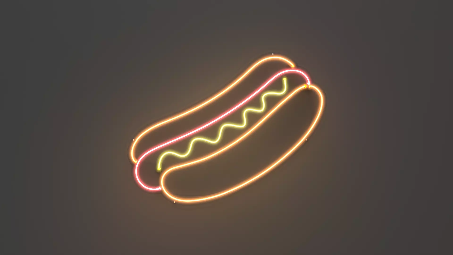 Hot Dog - Neon Sign 3D model_0