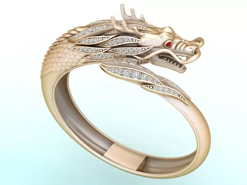 Dragon bracelet - Dragon bangle - Mens bracelet - N5275 3D print model