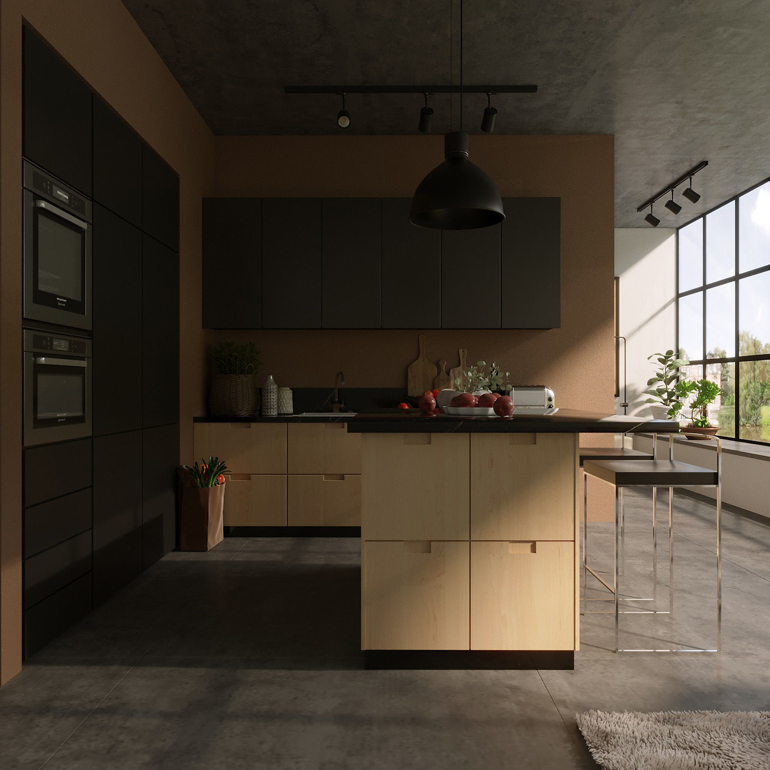 kitchen modern with walls 3D model_7