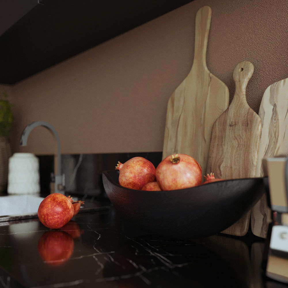 kitchen modern with walls 3D model_2