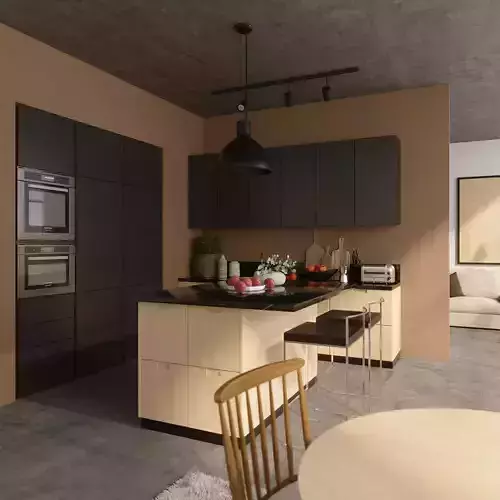 kitchen modern with walls