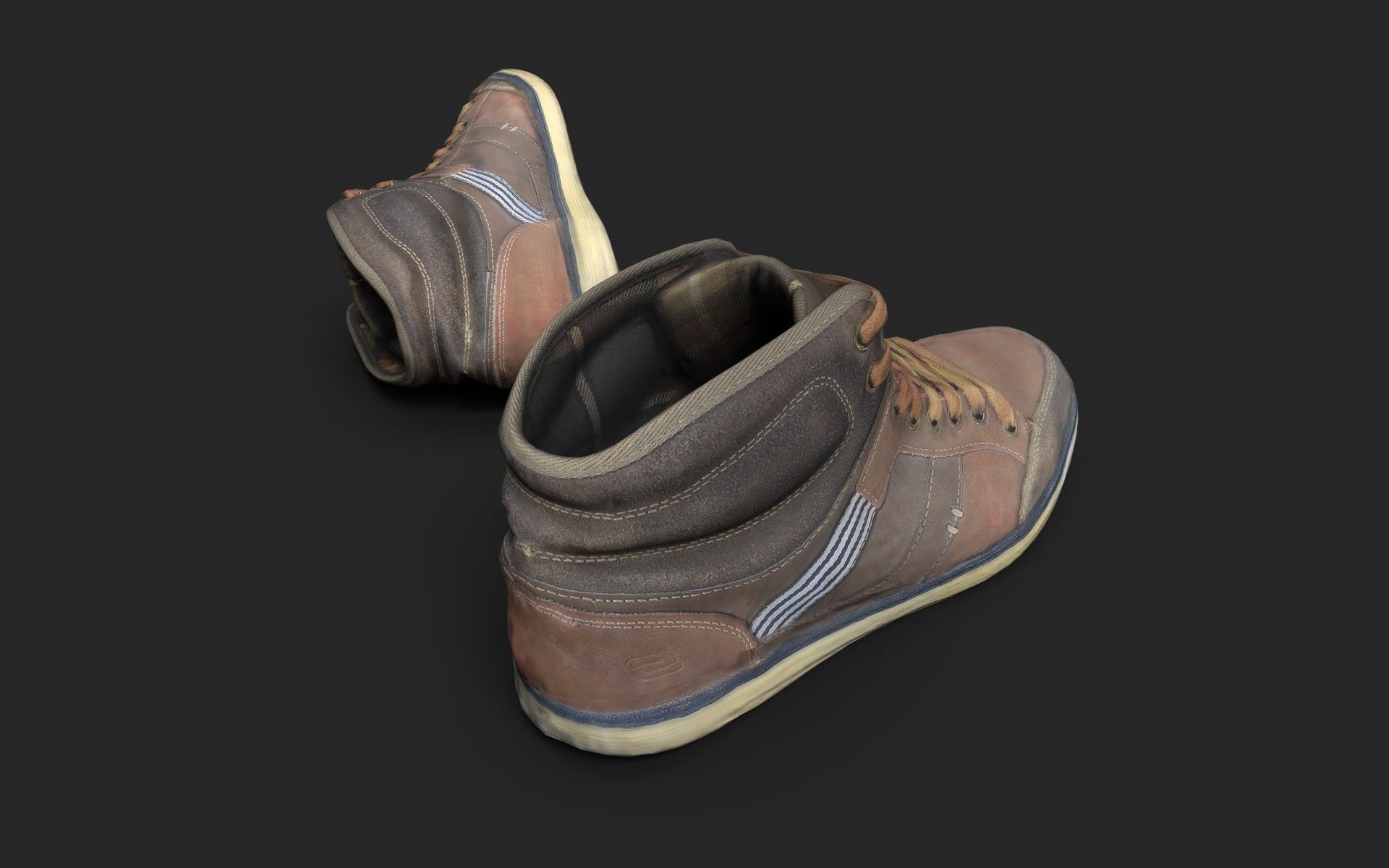 Worn Sneakers Low-poly 3D model_5