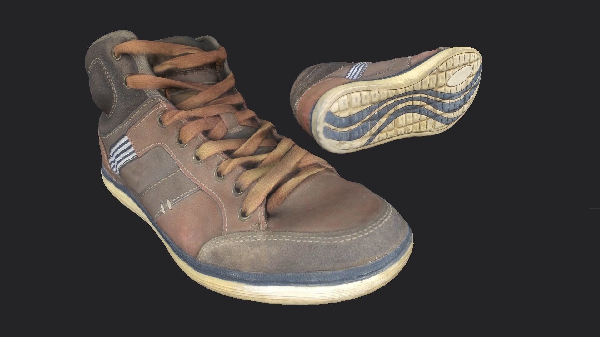 Worn Sneakers Low-poly 3D model_7