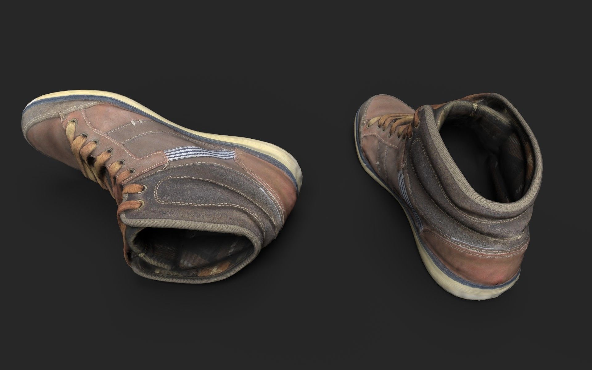 Worn Sneakers Low-poly 3D model_4