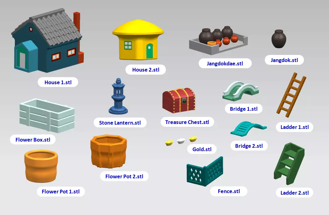 Miniatures for Terrarium 3D model