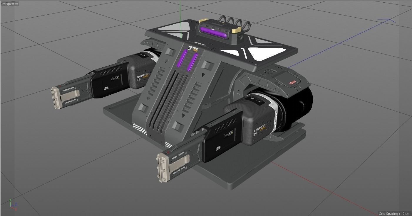 Laser Turret - ASURAX2 Low-poly 3D model_25