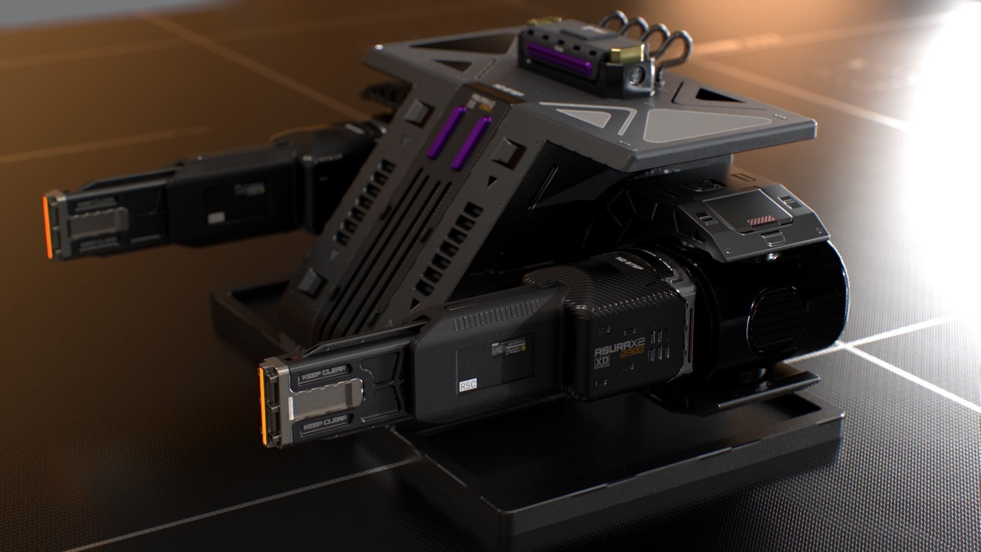 Laser Turret - ASURAX2 Low-poly 3D model_6