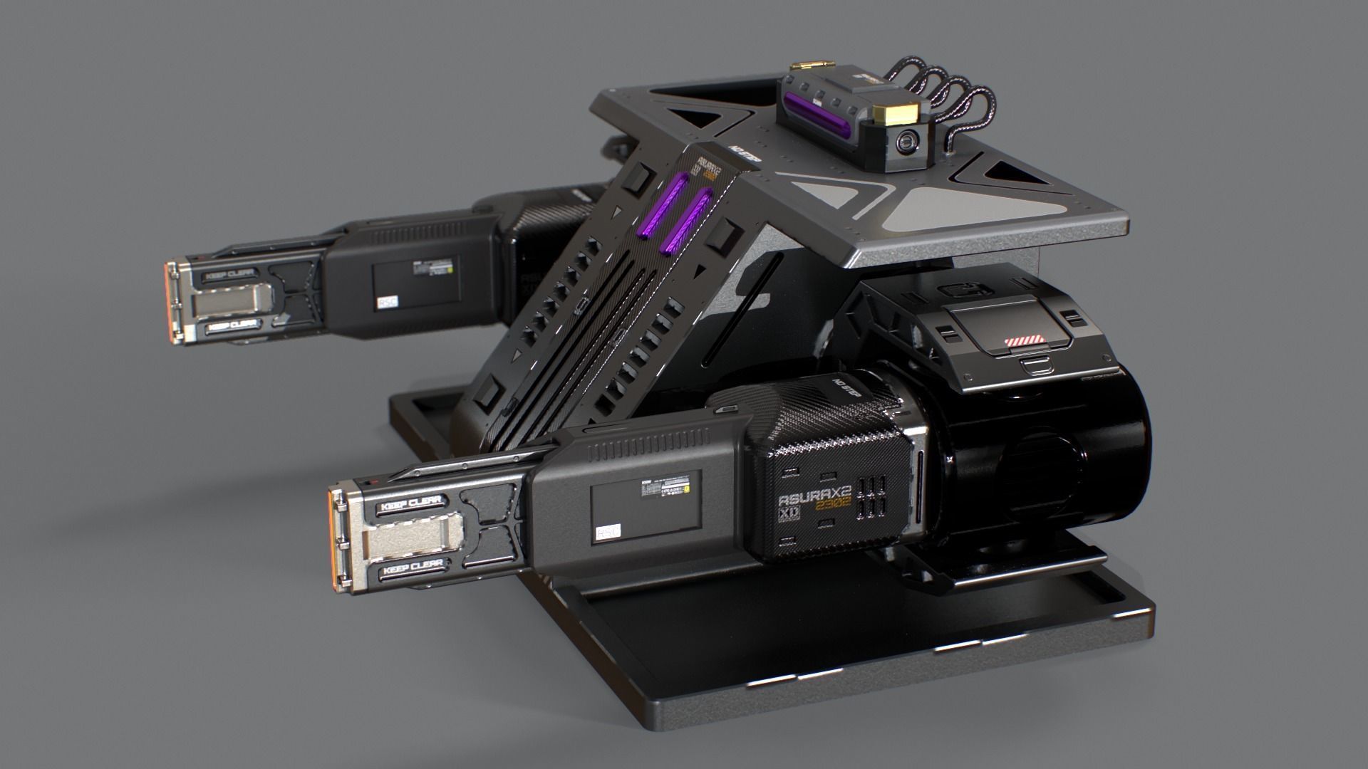 Laser Turret - ASURAX2 Low-poly 3D model_21