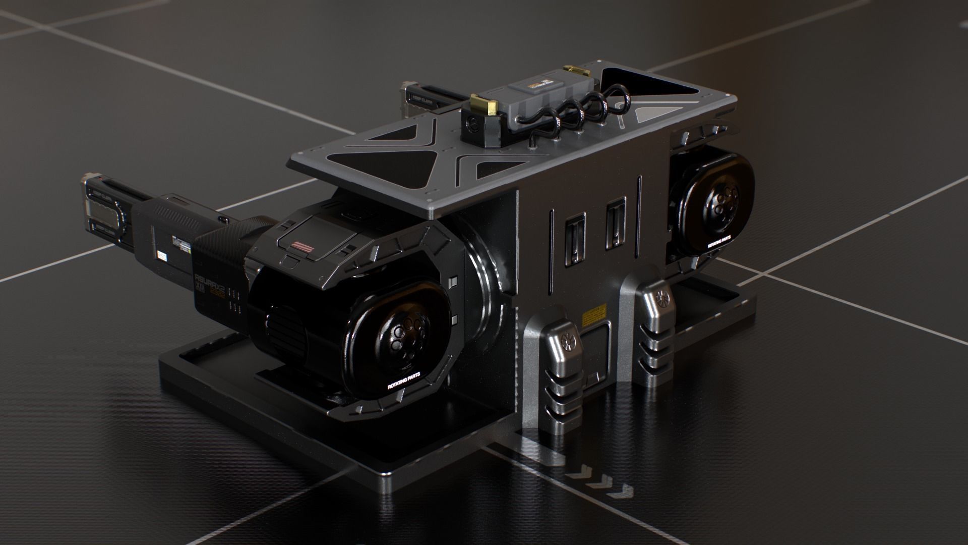 Laser Turret - ASURAX2 Low-poly 3D model_7