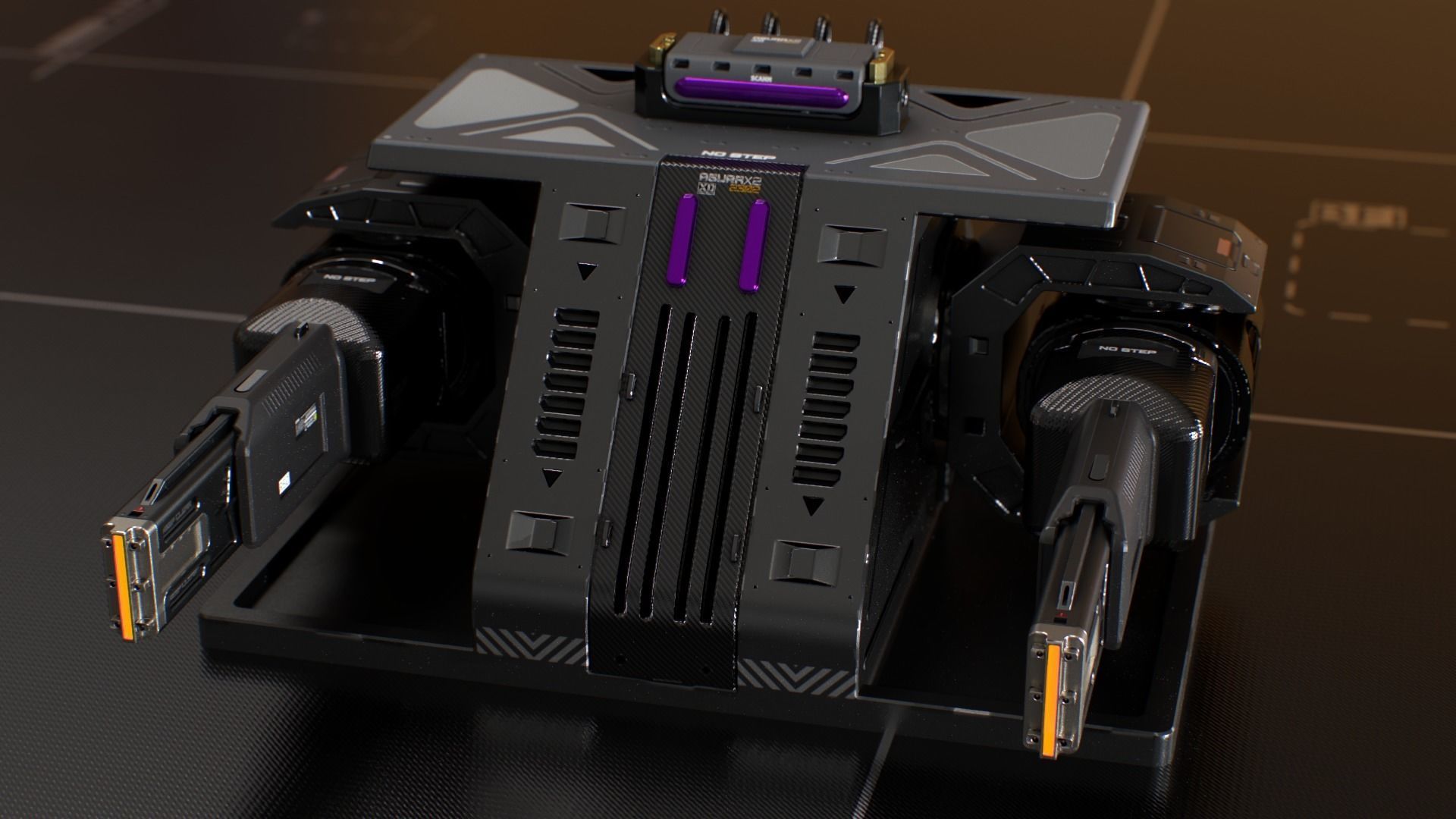 Laser Turret - ASURAX2 Low-poly 3D model_1