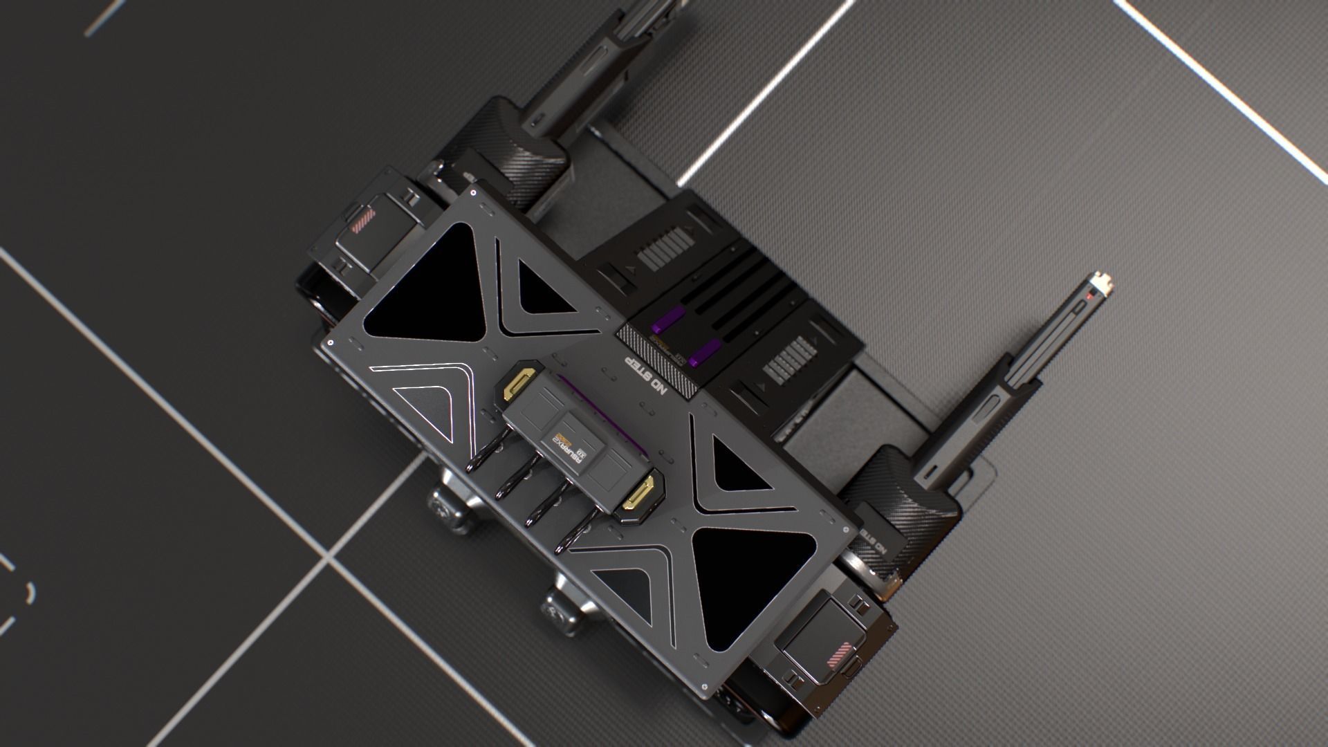 Laser Turret - ASURAX2 Low-poly 3D model_4