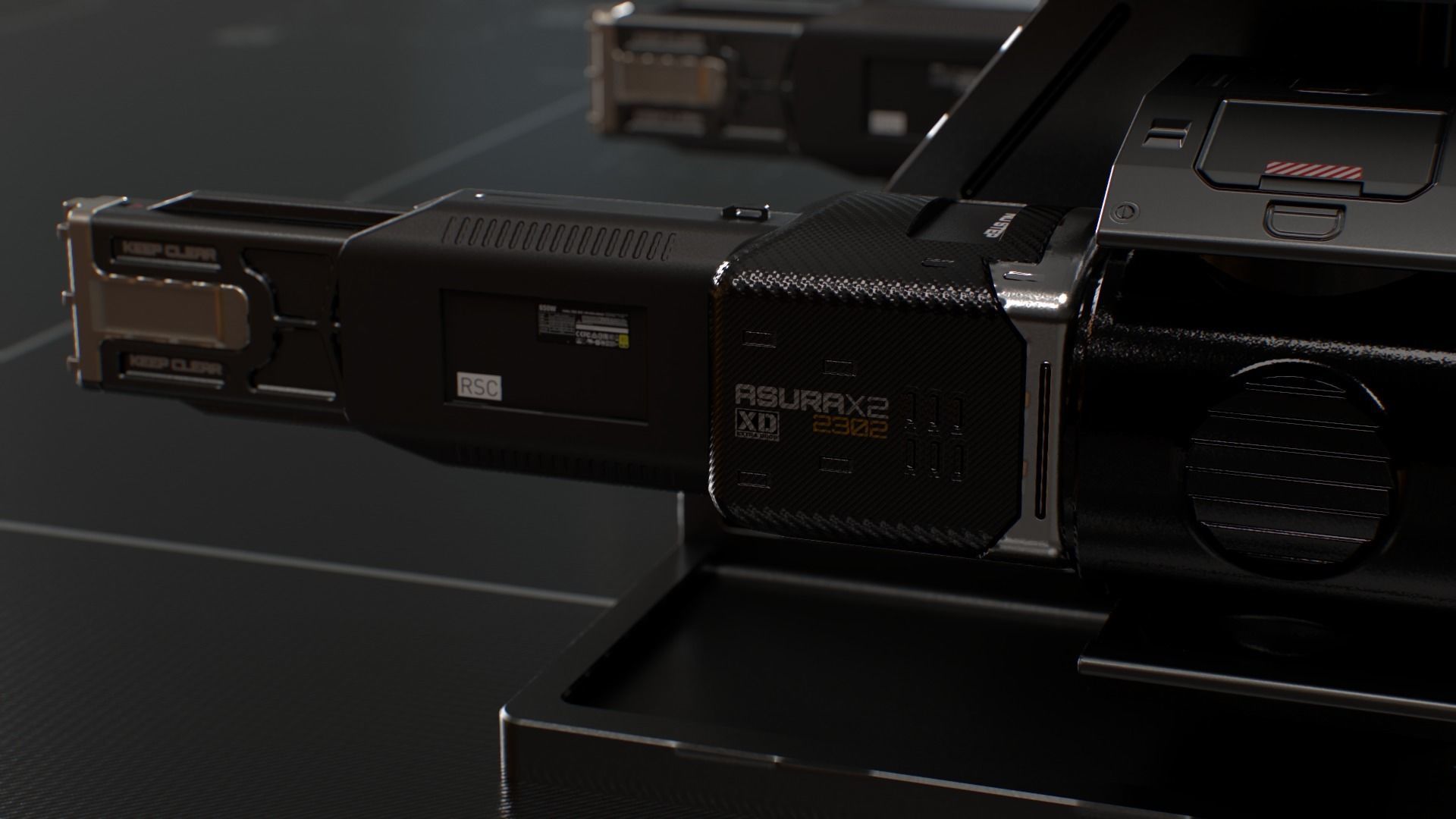 Laser Turret - ASURAX2 Low-poly 3D model_8