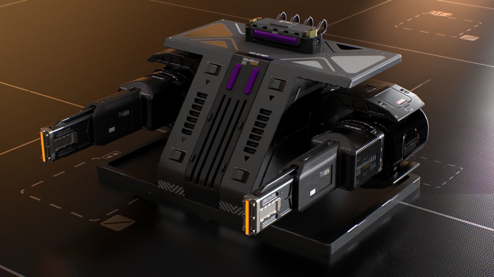 Laser Turret - ASURAX2 Low-poly 3D model_14