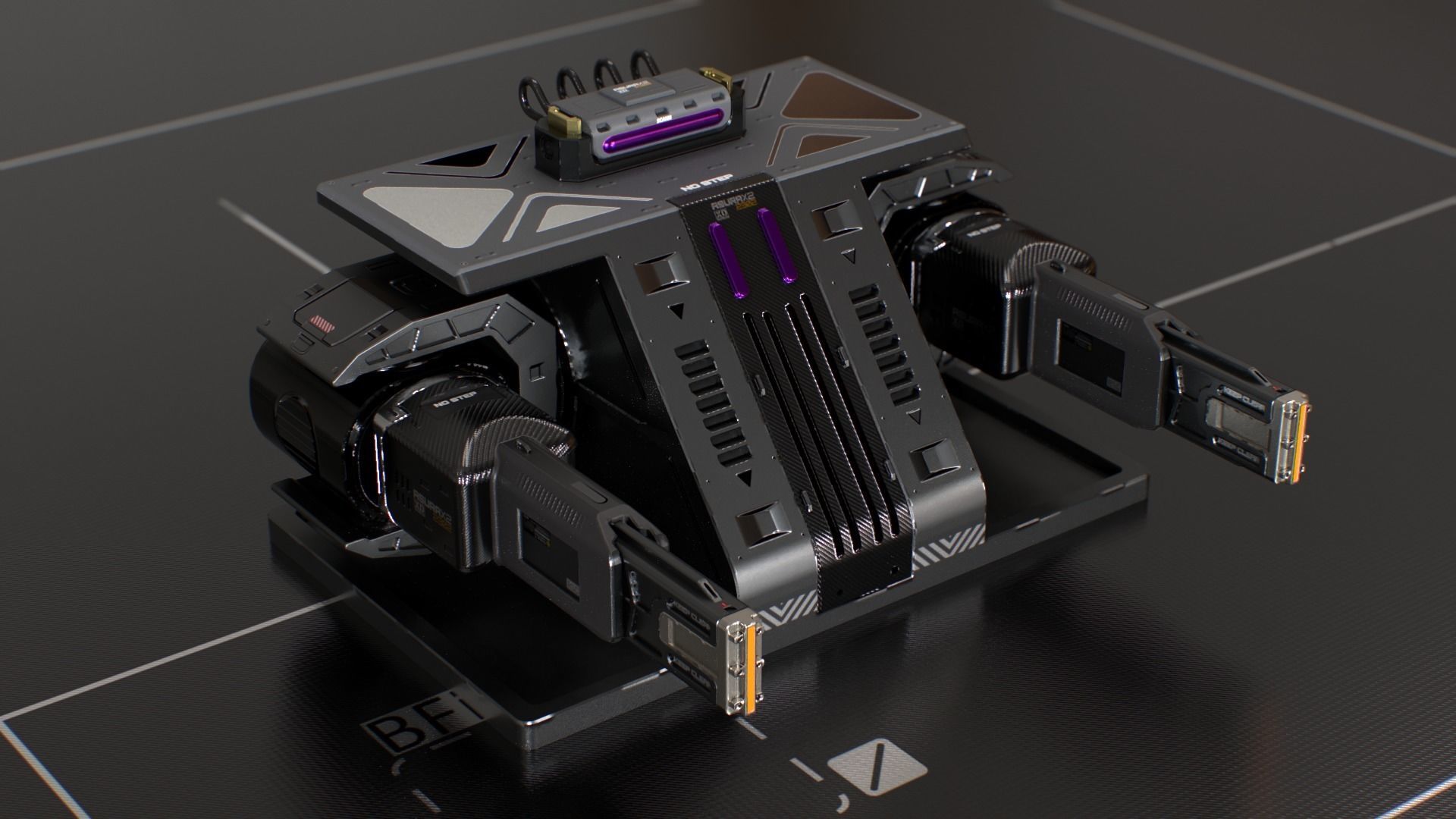 Laser Turret - ASURAX2 Low-poly 3D model_5