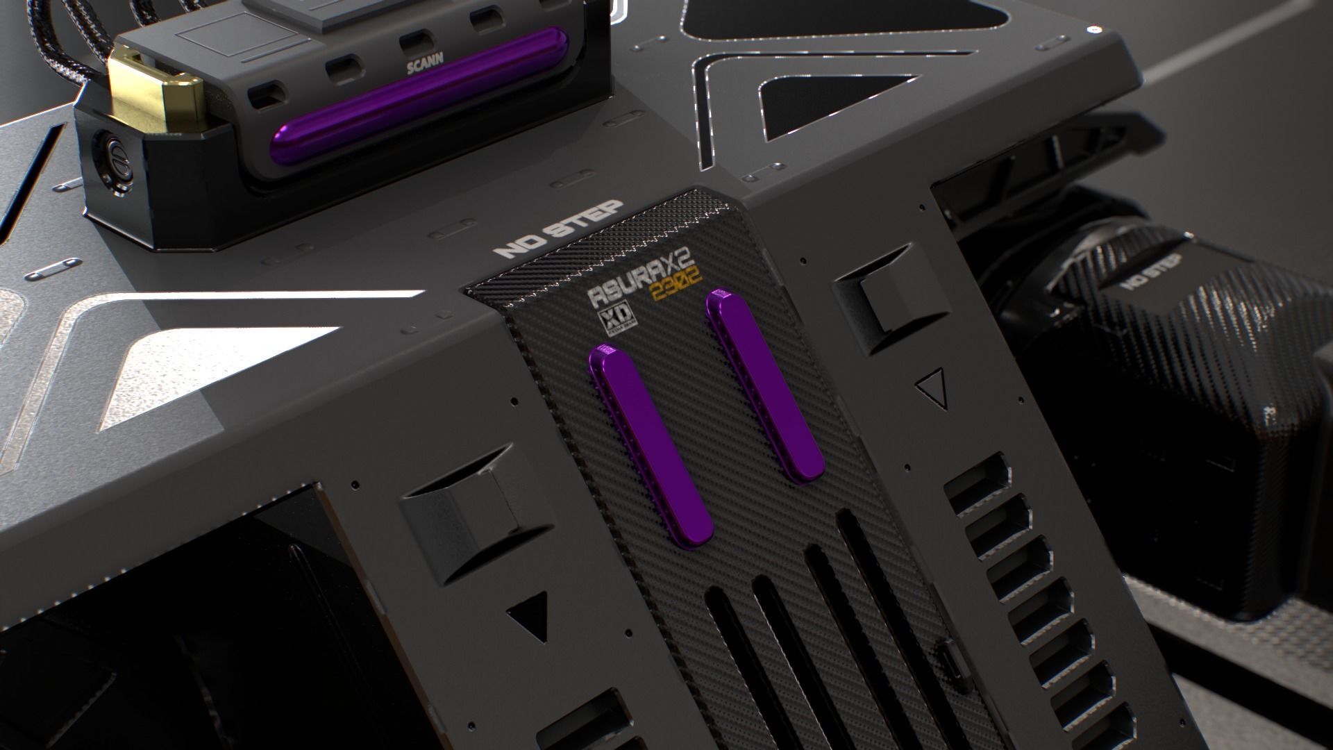 Laser Turret - ASURAX2 Low-poly 3D model_3